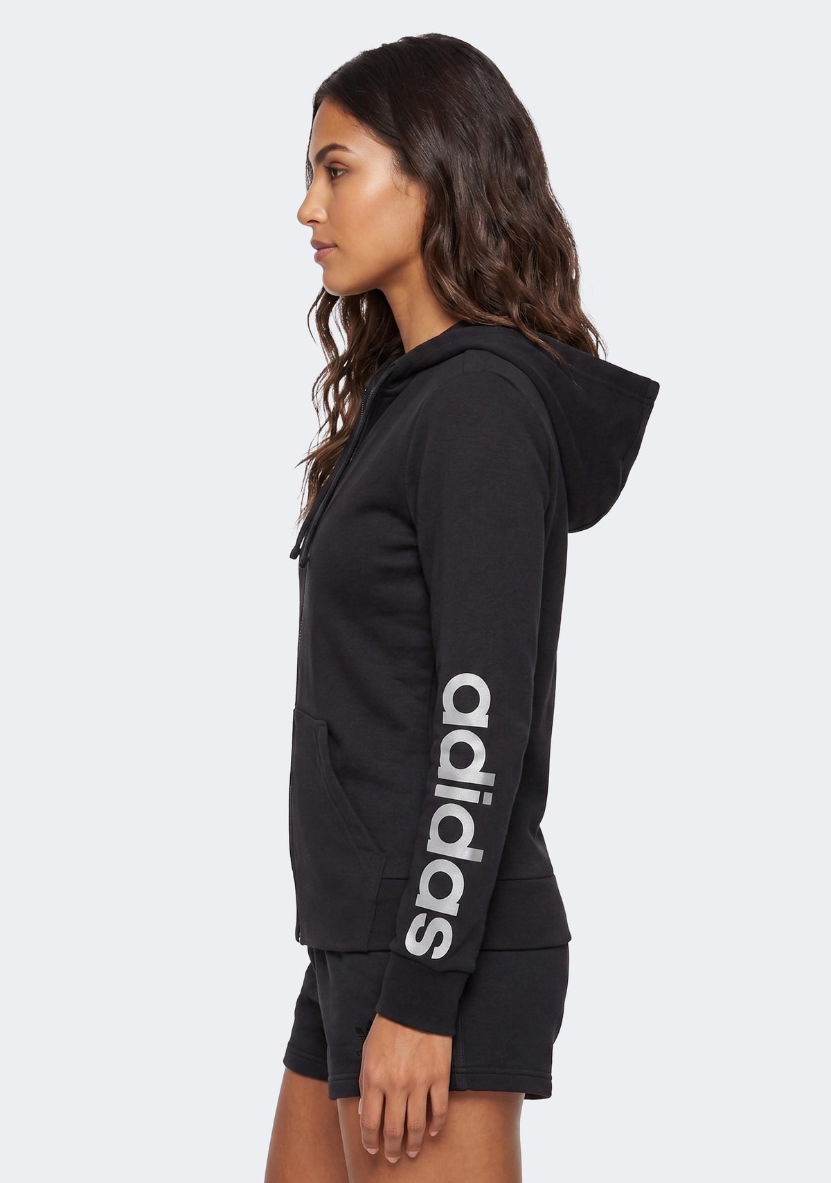Adidas Women's Essential Linear Full-Zip Fleece Jacket