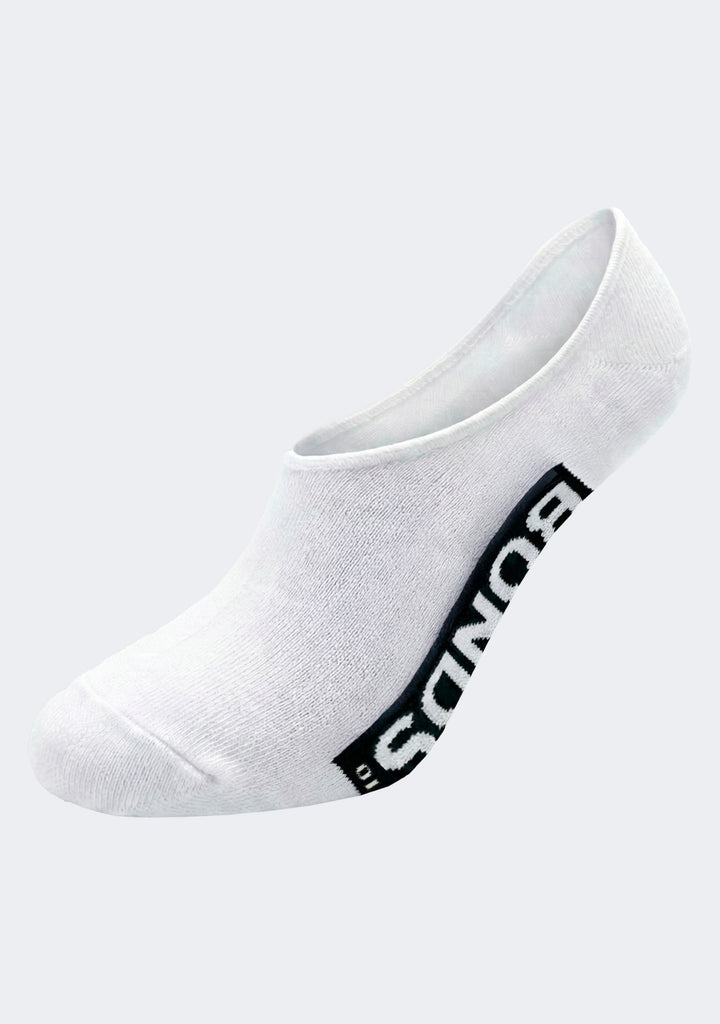 Bonds Men's Logo Standard Multipack Sneaker Socks 3 Pack White