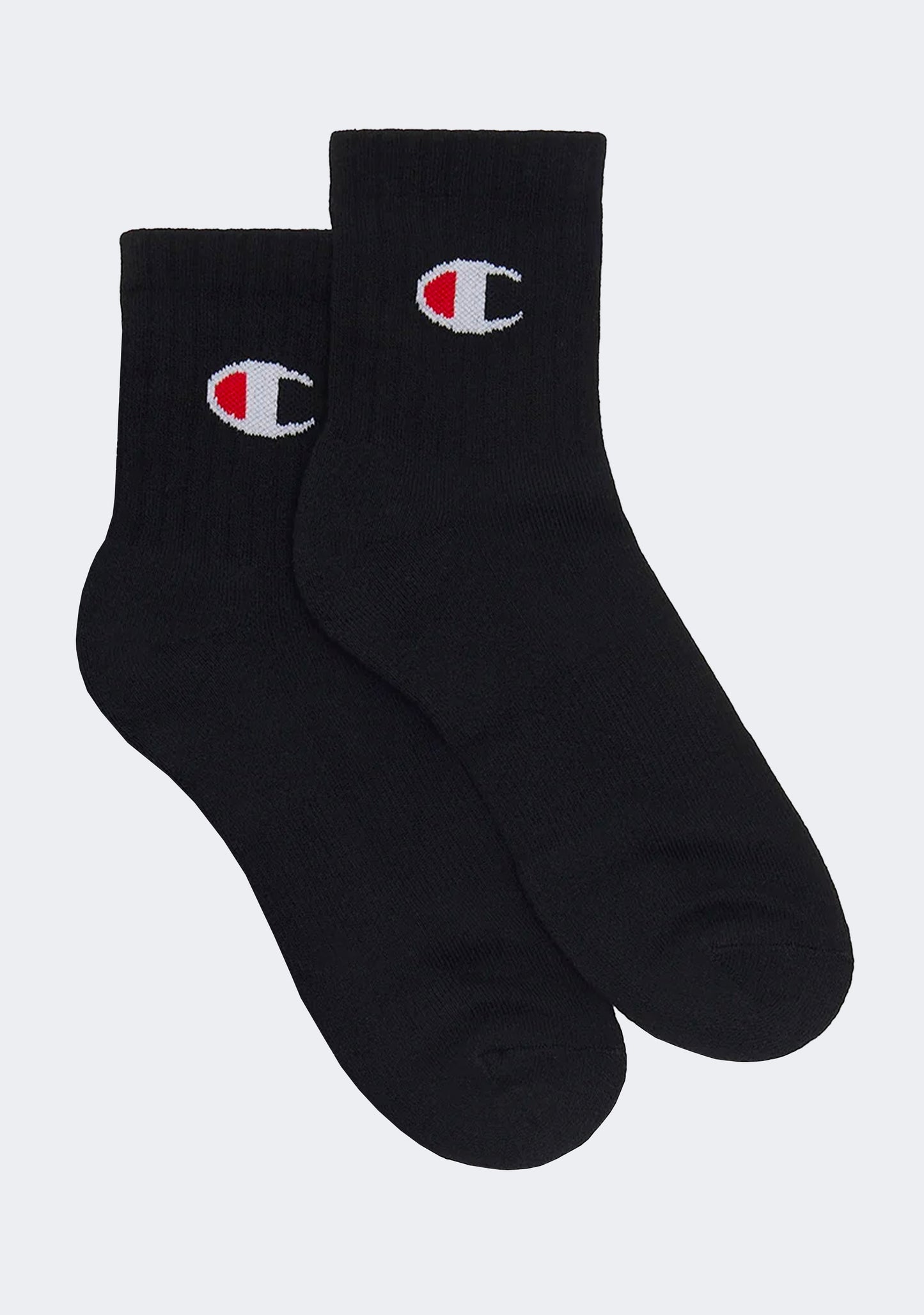 Champion Adults C Logo Quarter Crew Socks 3 Pack Black