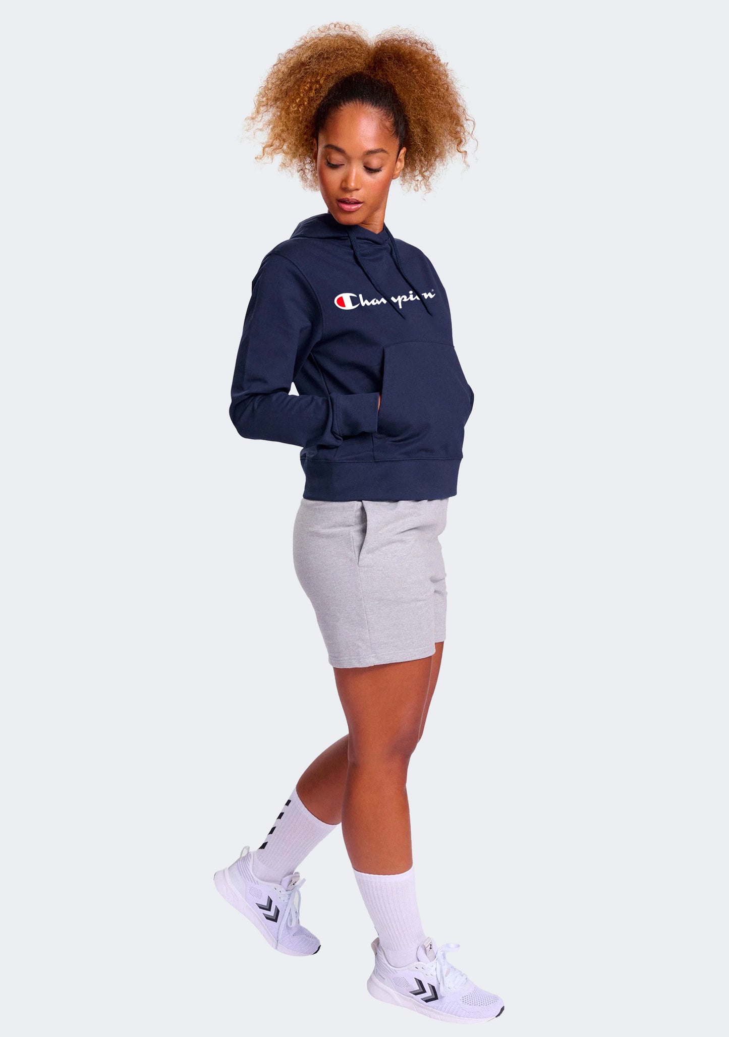 Champion Women’s Script Logo Hoodie Navy