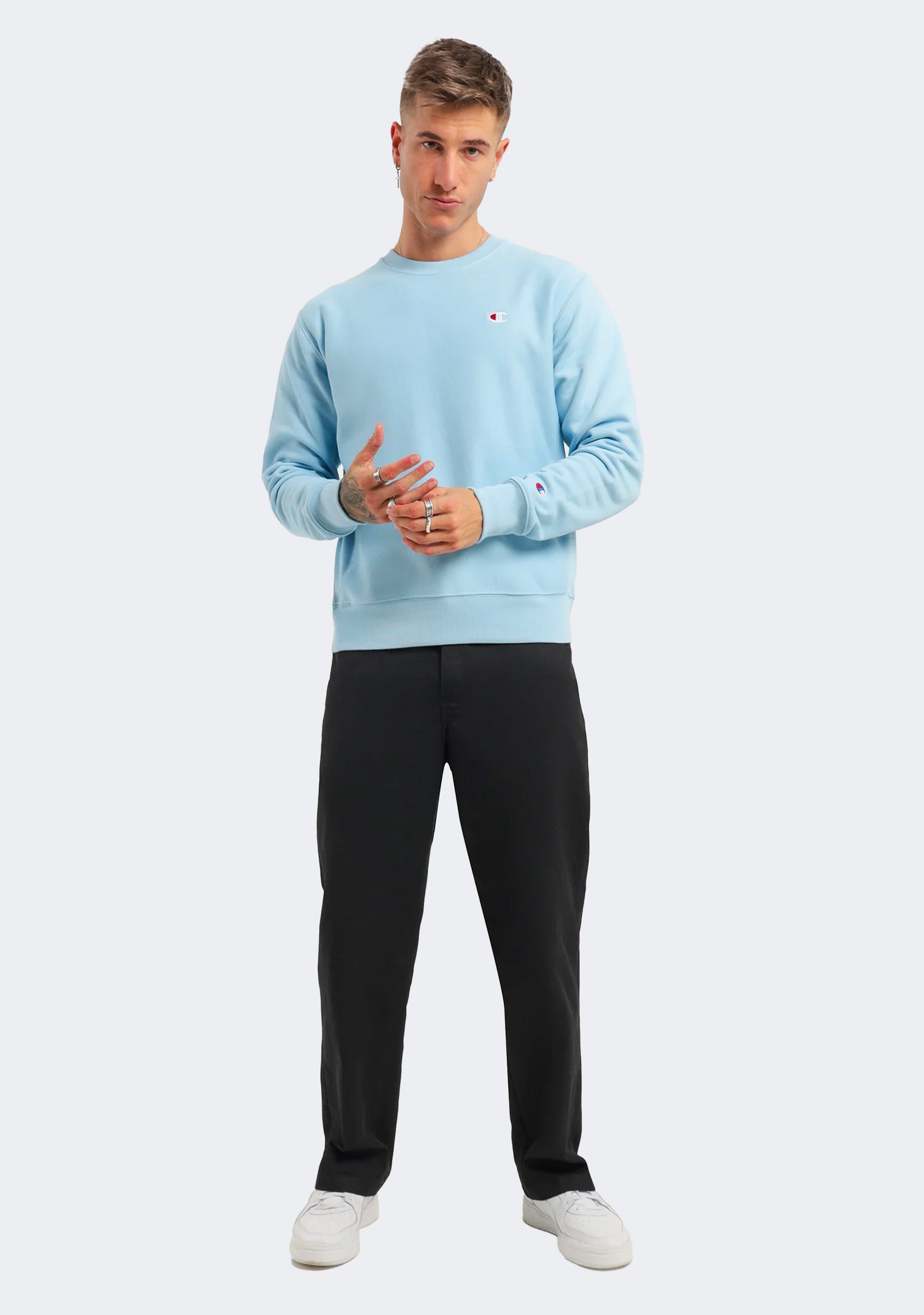 Champion Men's Reverse Weave Small C-Logo Crew