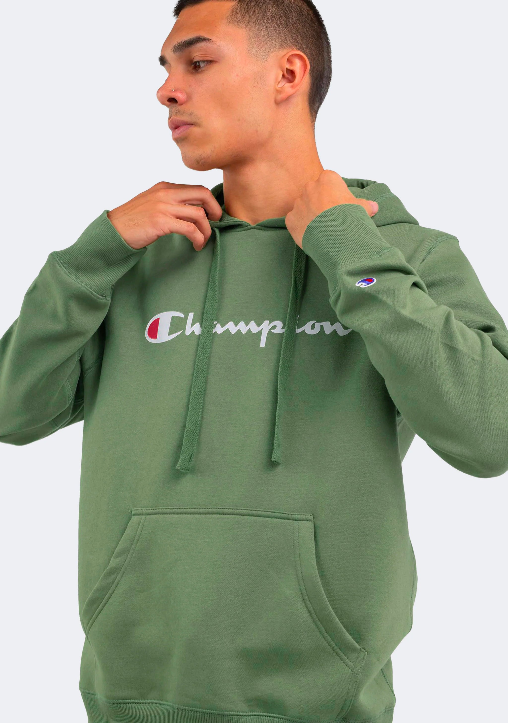 Champion Men’s Script Hoodie Outfield