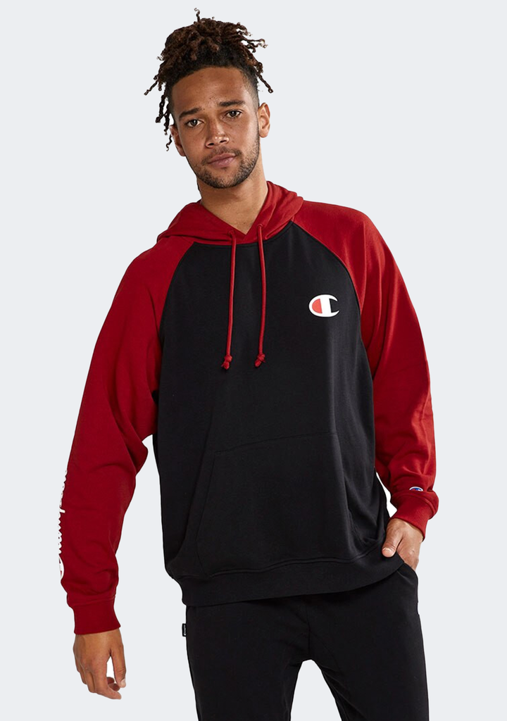 Champion Mens Lightweight Terry Colour Block Hoodie