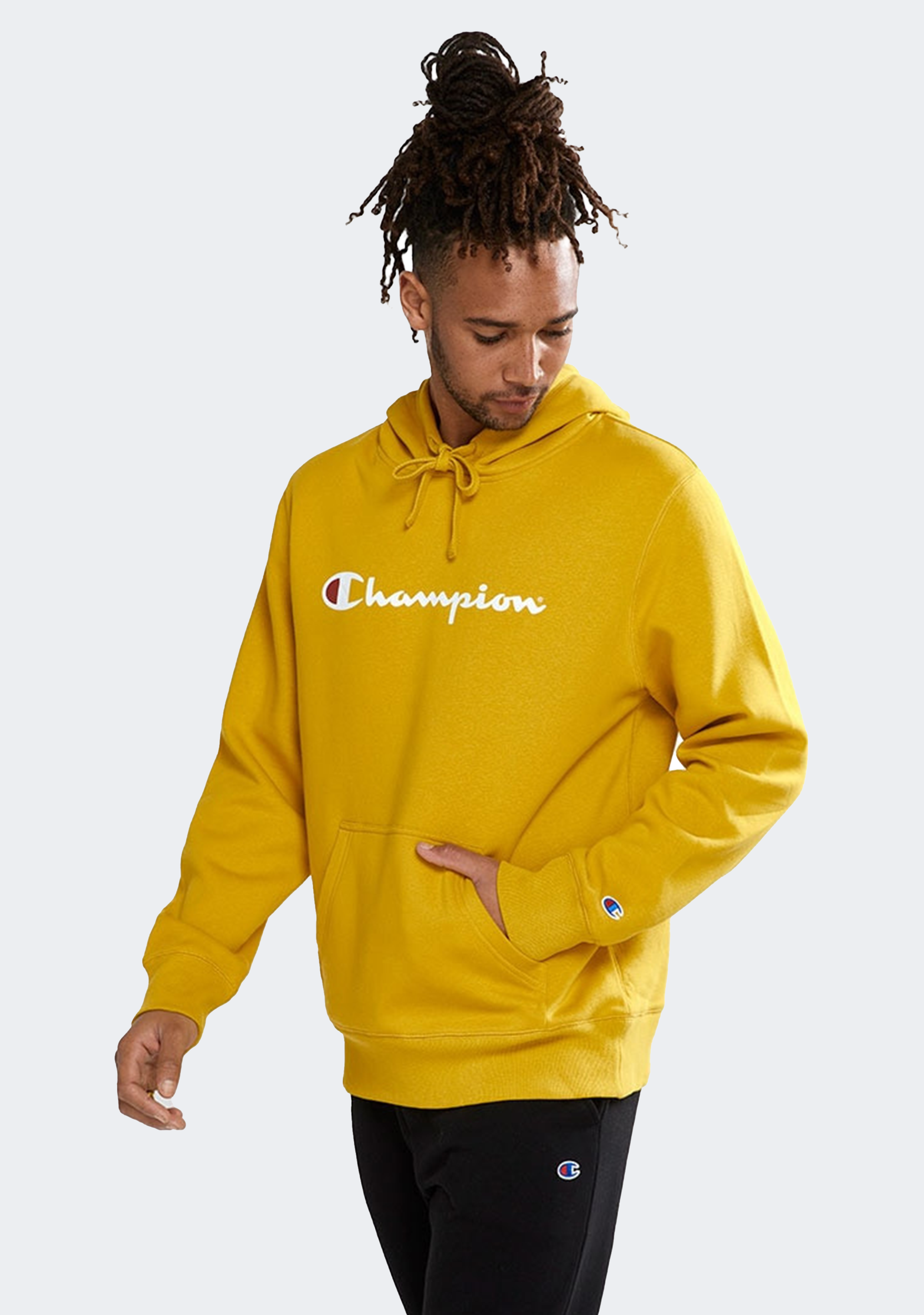 Champion Men’s Script Hoodie Yellow