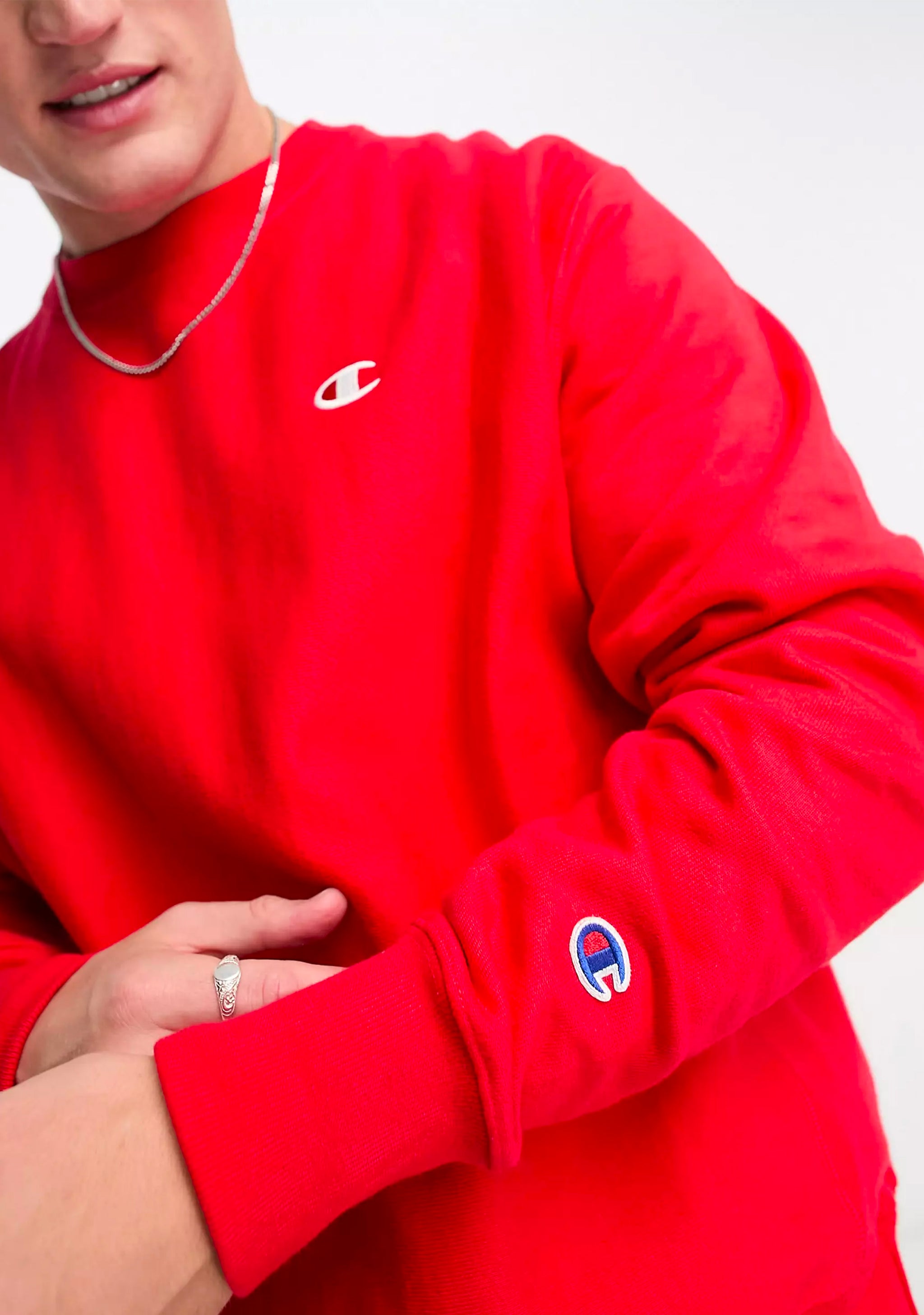 Champion Men's Reverse Weave Small C-Logo Crew