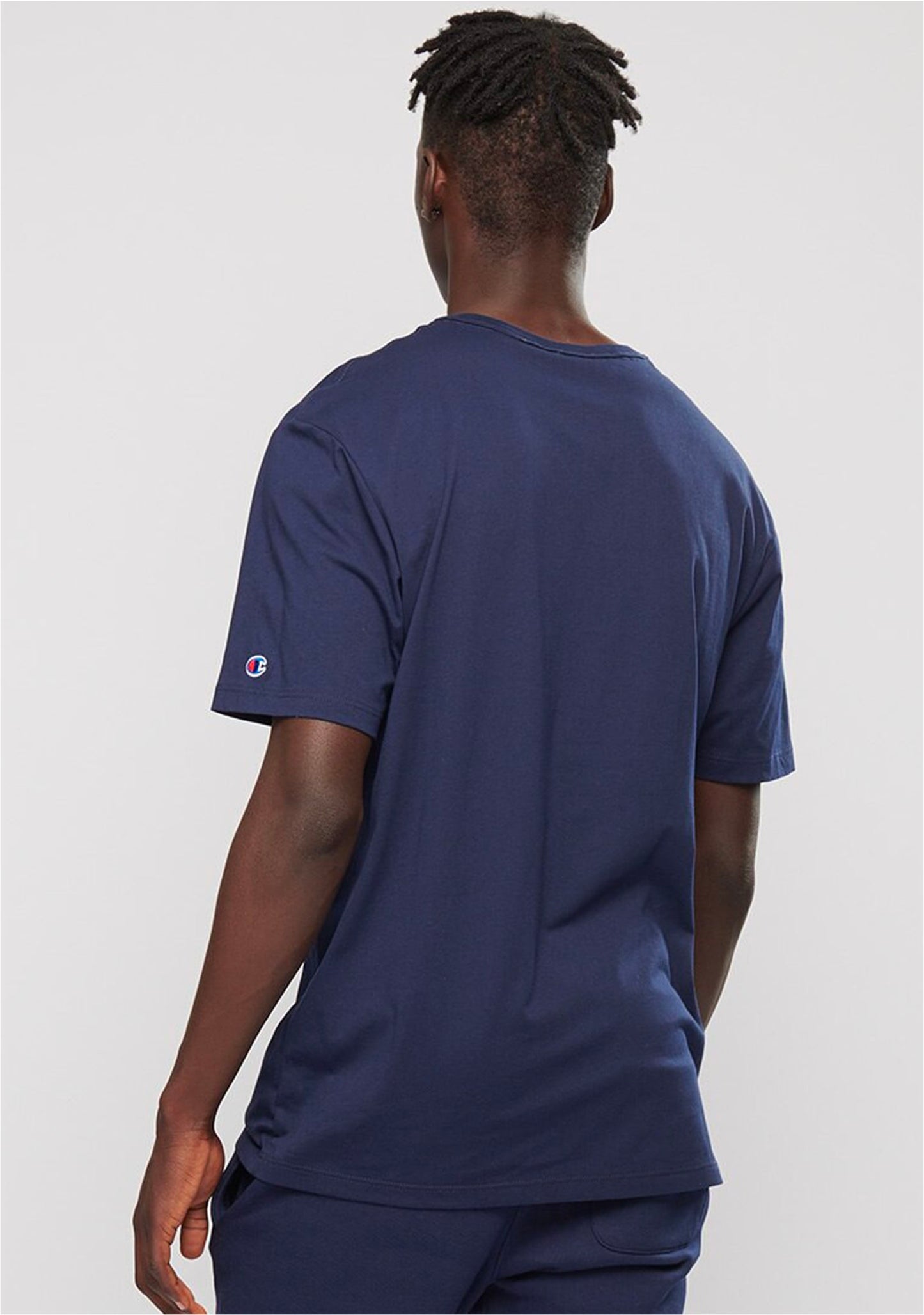 Champion Men's Script Logo Short Sleeve Tee Navy