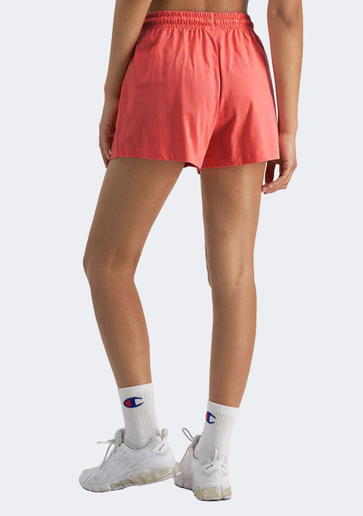 Champion Women's Jersey Hi Waist Script Shorts