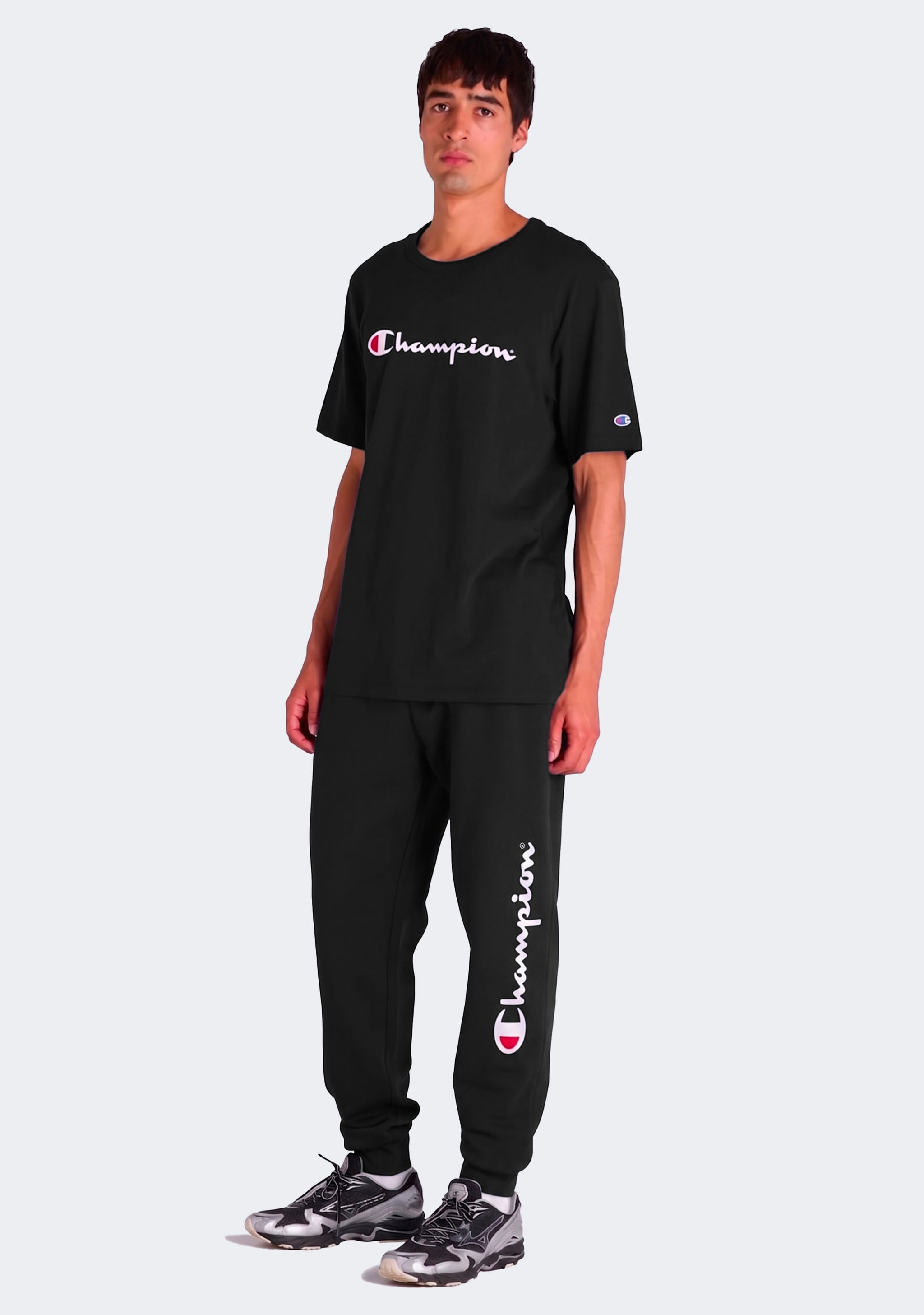 Champion Men's Legacy Script Cuff Track Pants Black