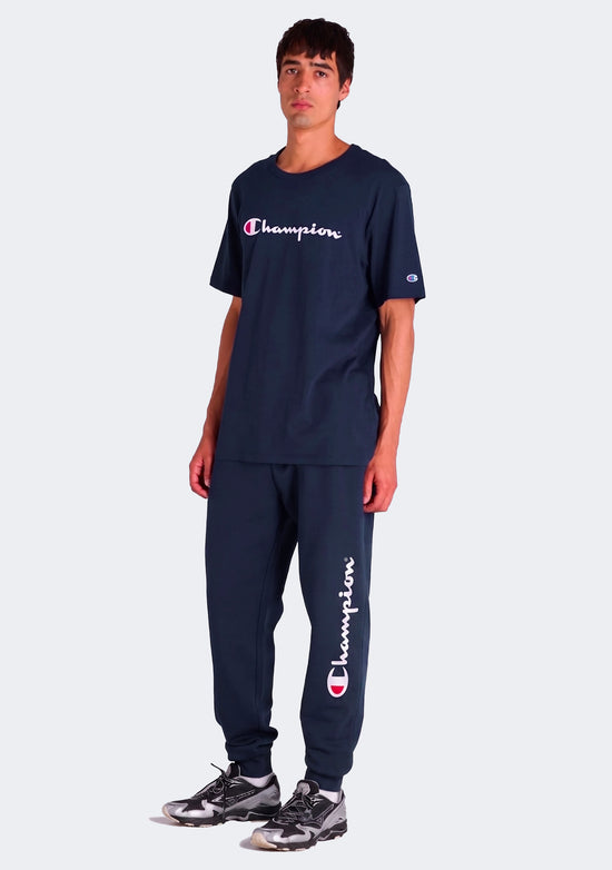 Champion Men's Legacy Script Cuff Track Pants Navy