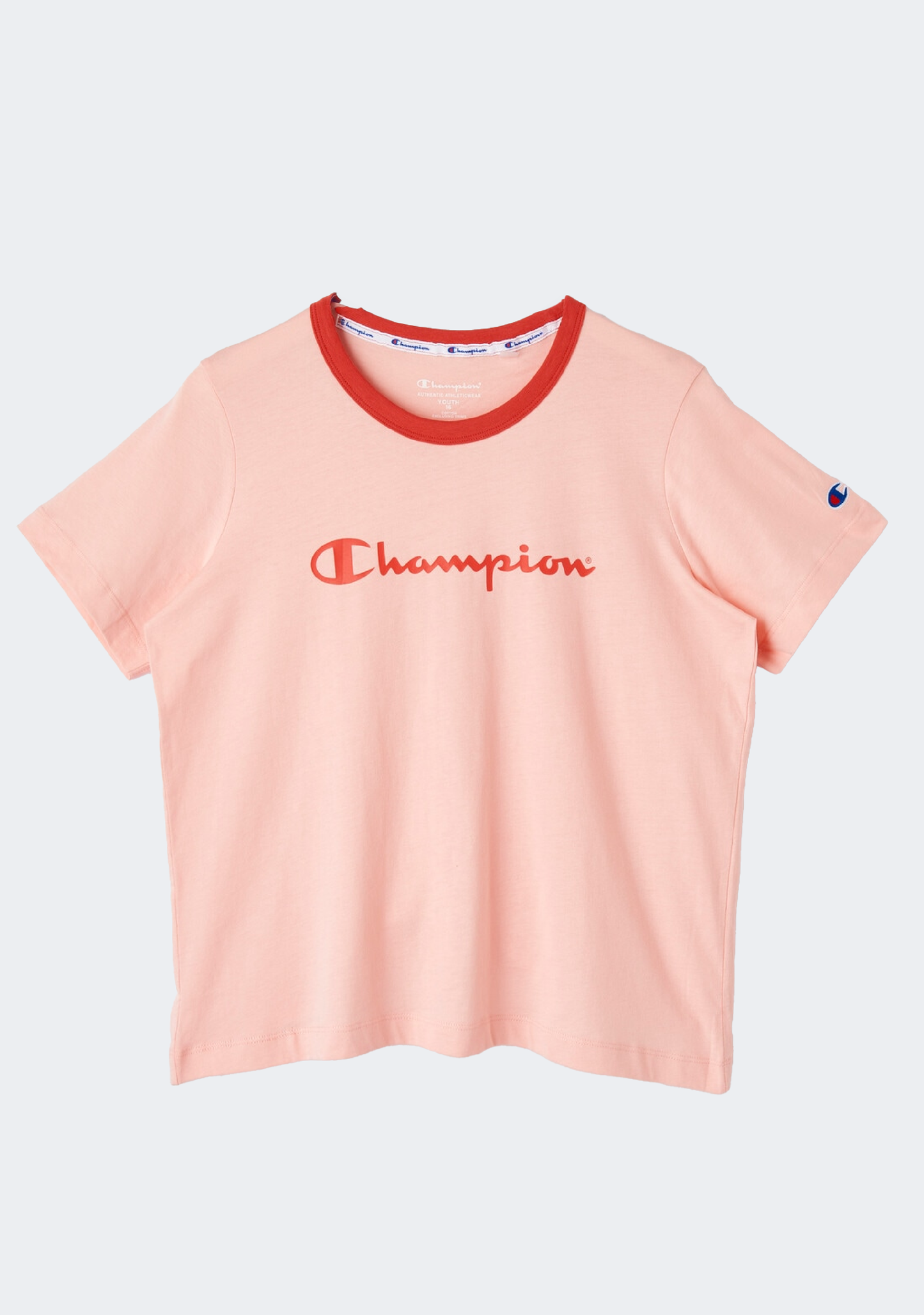 Champion Women's Script Panel Ringer Tee