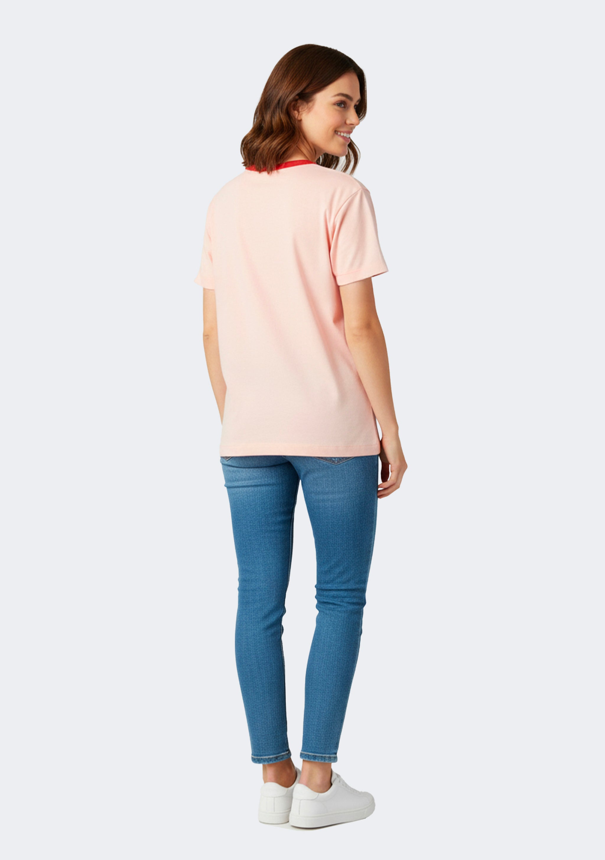 Champion Women's Script Panel Ringer Tee