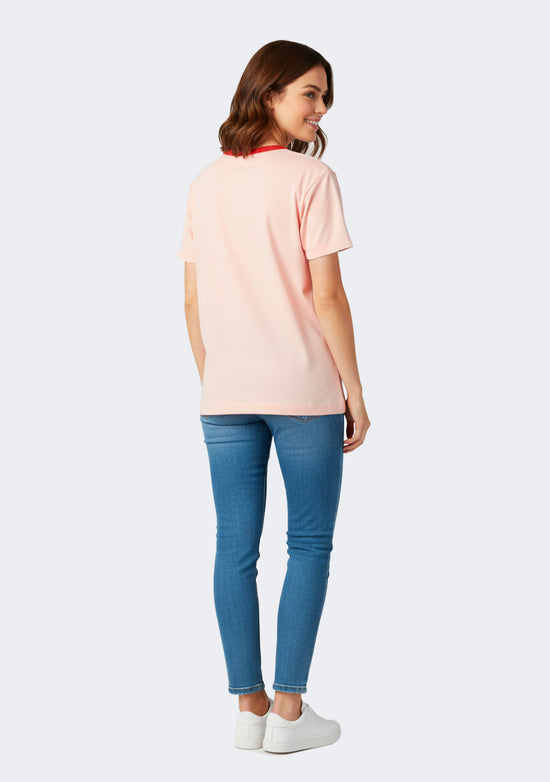 Champion Women's Script Panel Ringer Tee