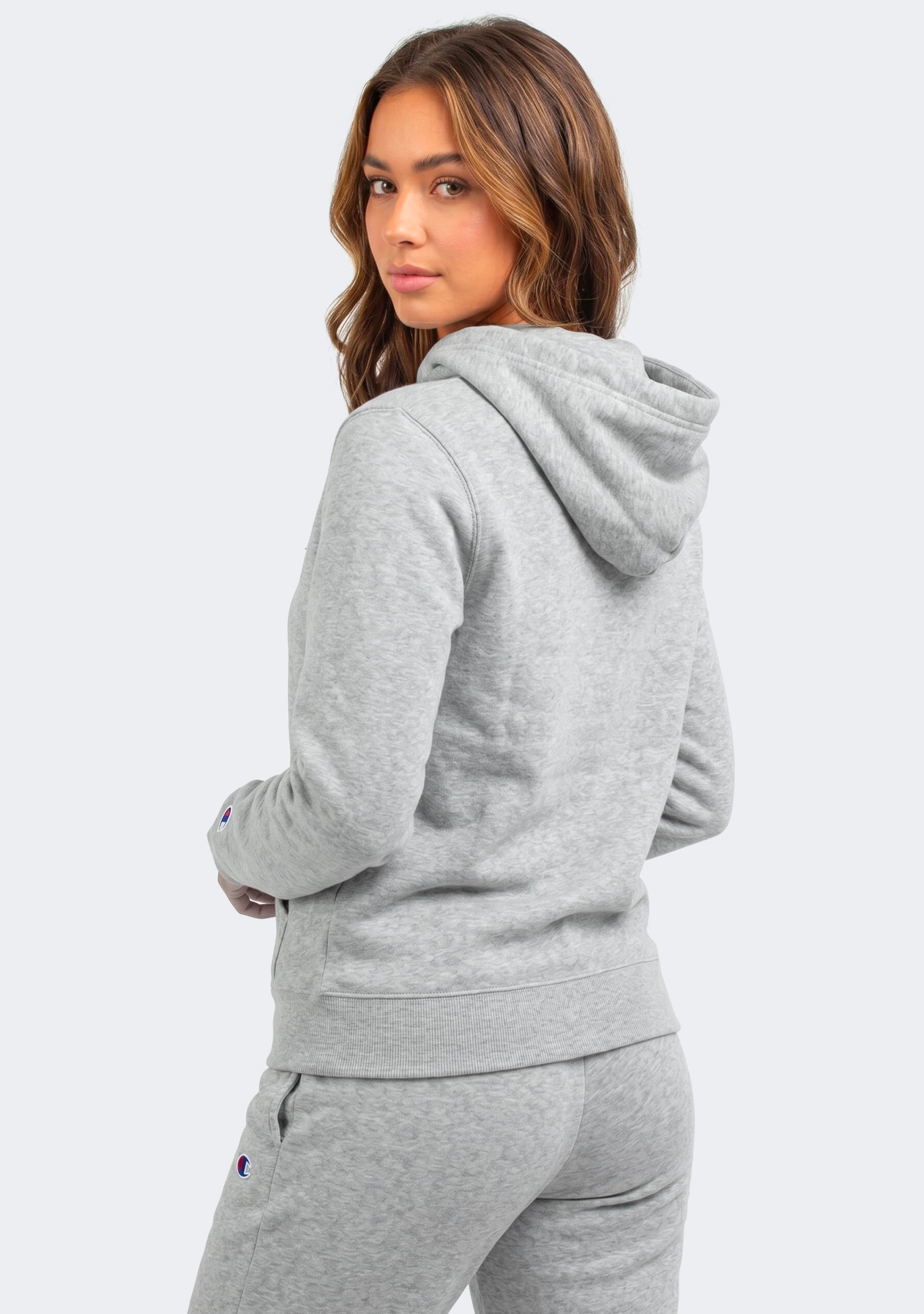 Champion Women’s Script Hoodie Oxford Heather Grey