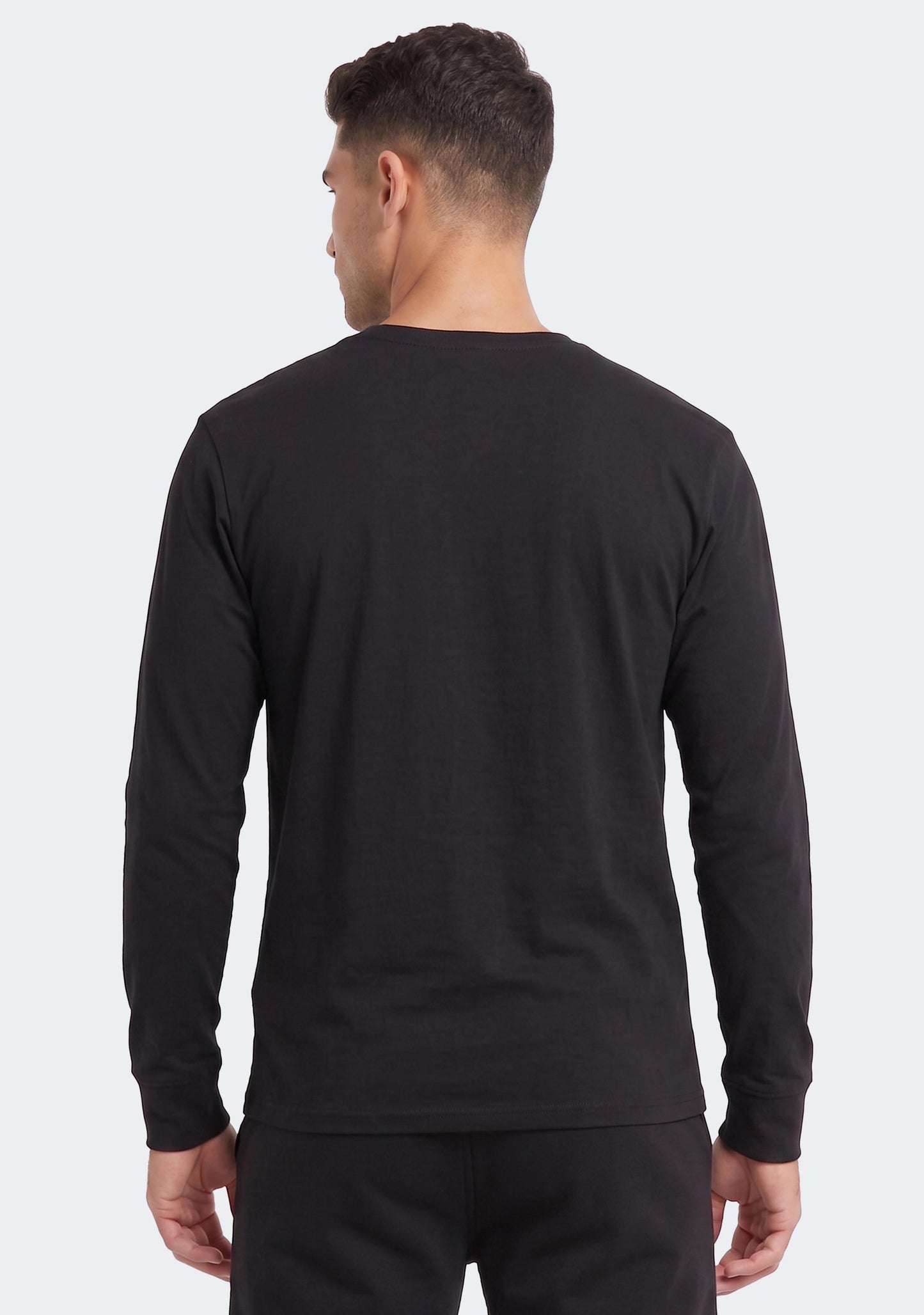 Champion Men's Script Long Sleeve Tee Black