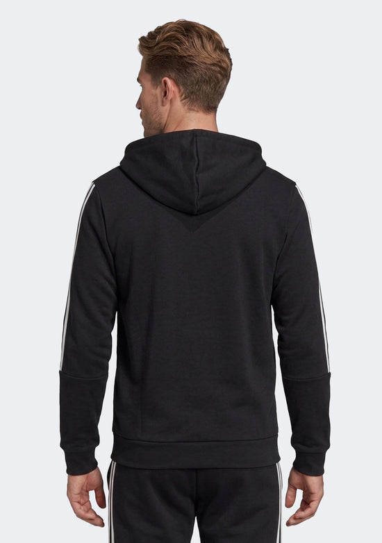 Adidas Men’s Essentials 3-Stripes Fleece Cut Full Zip Hoodie