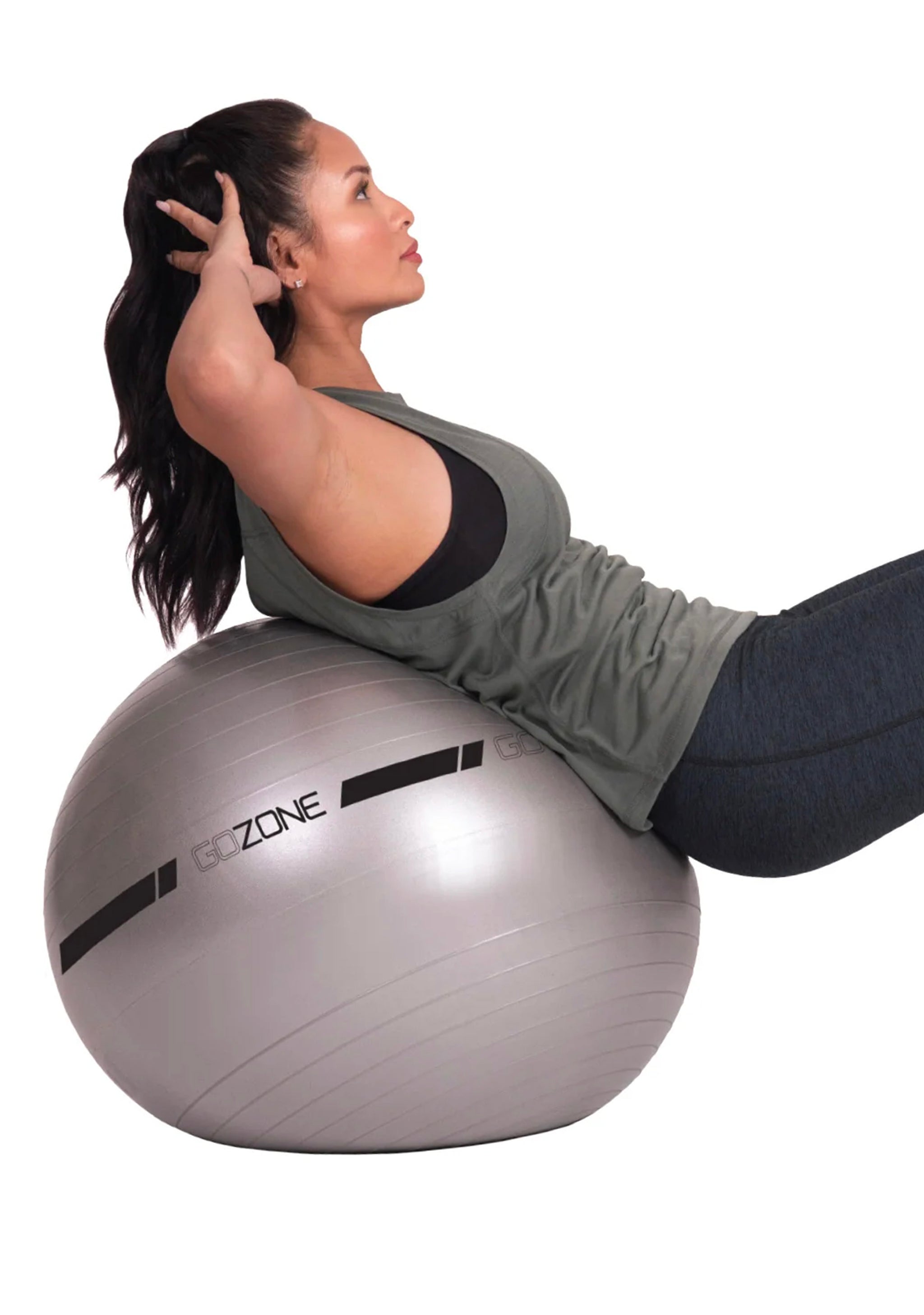 GoZone 65cm Exercise Ball (Pump Included) With FREE Light Resistance Band