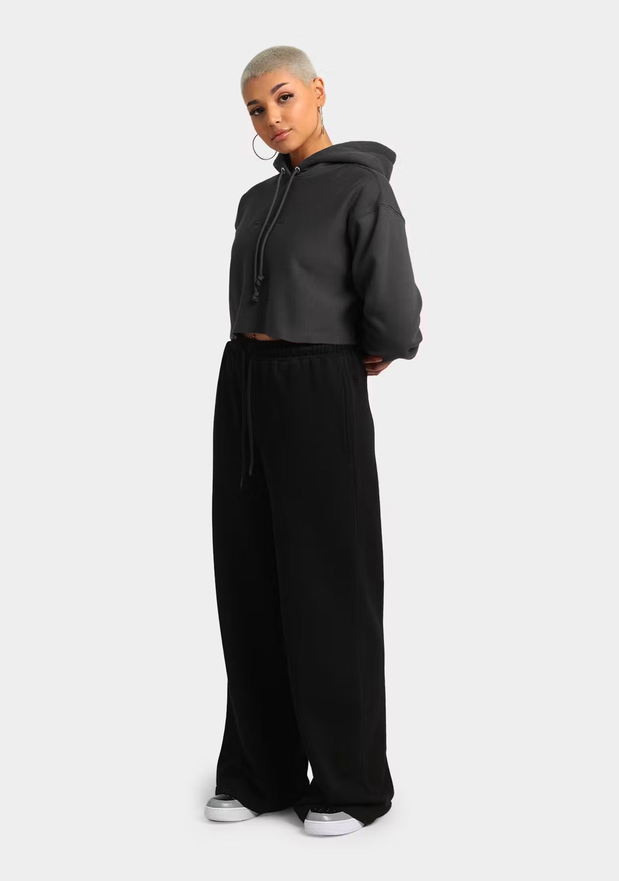 Champion Women's Reverse Weave Cropped Hoodie Dark Grey