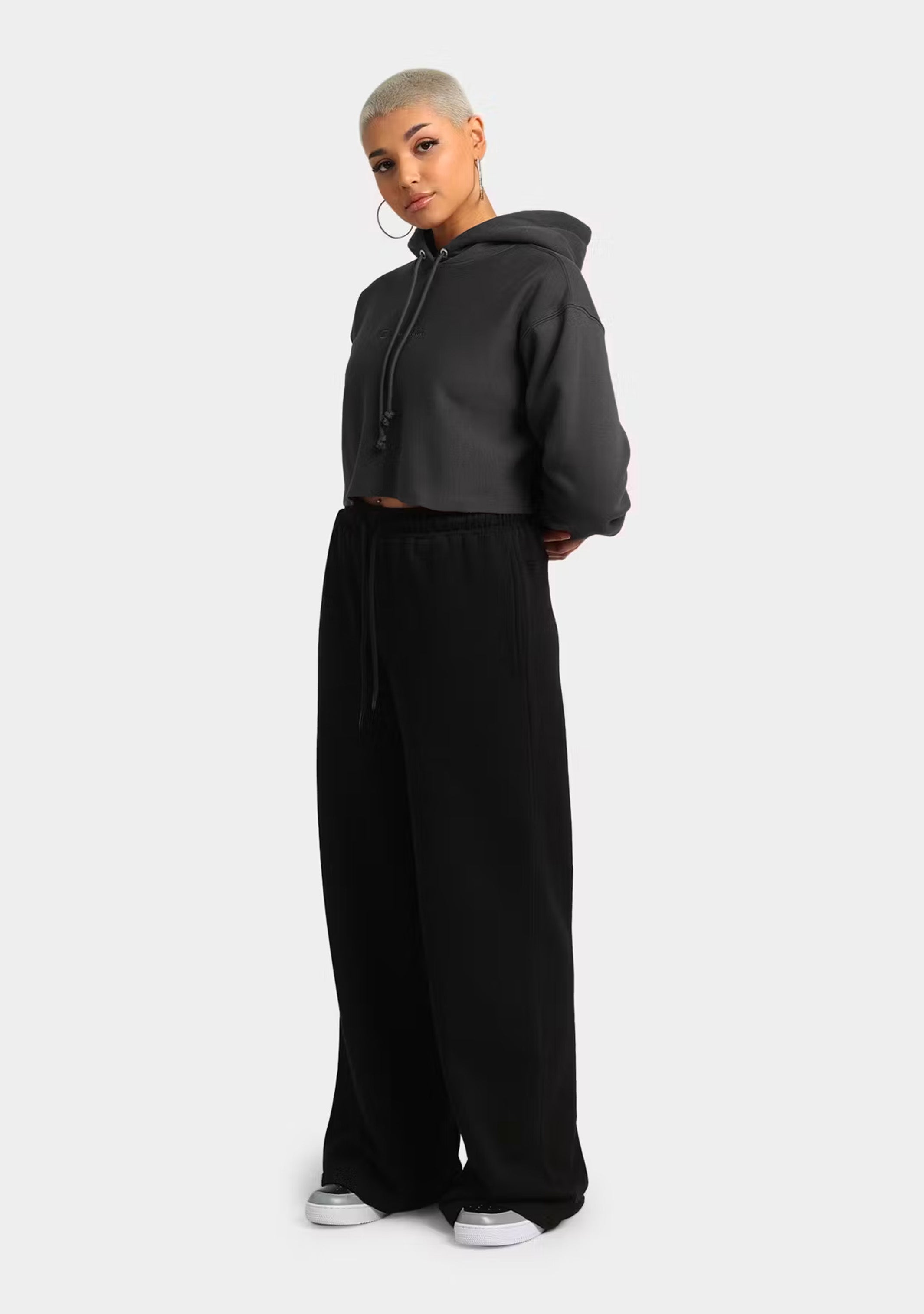 Champion Women's Reverse Weave Cropped Hoodie Dark Grey