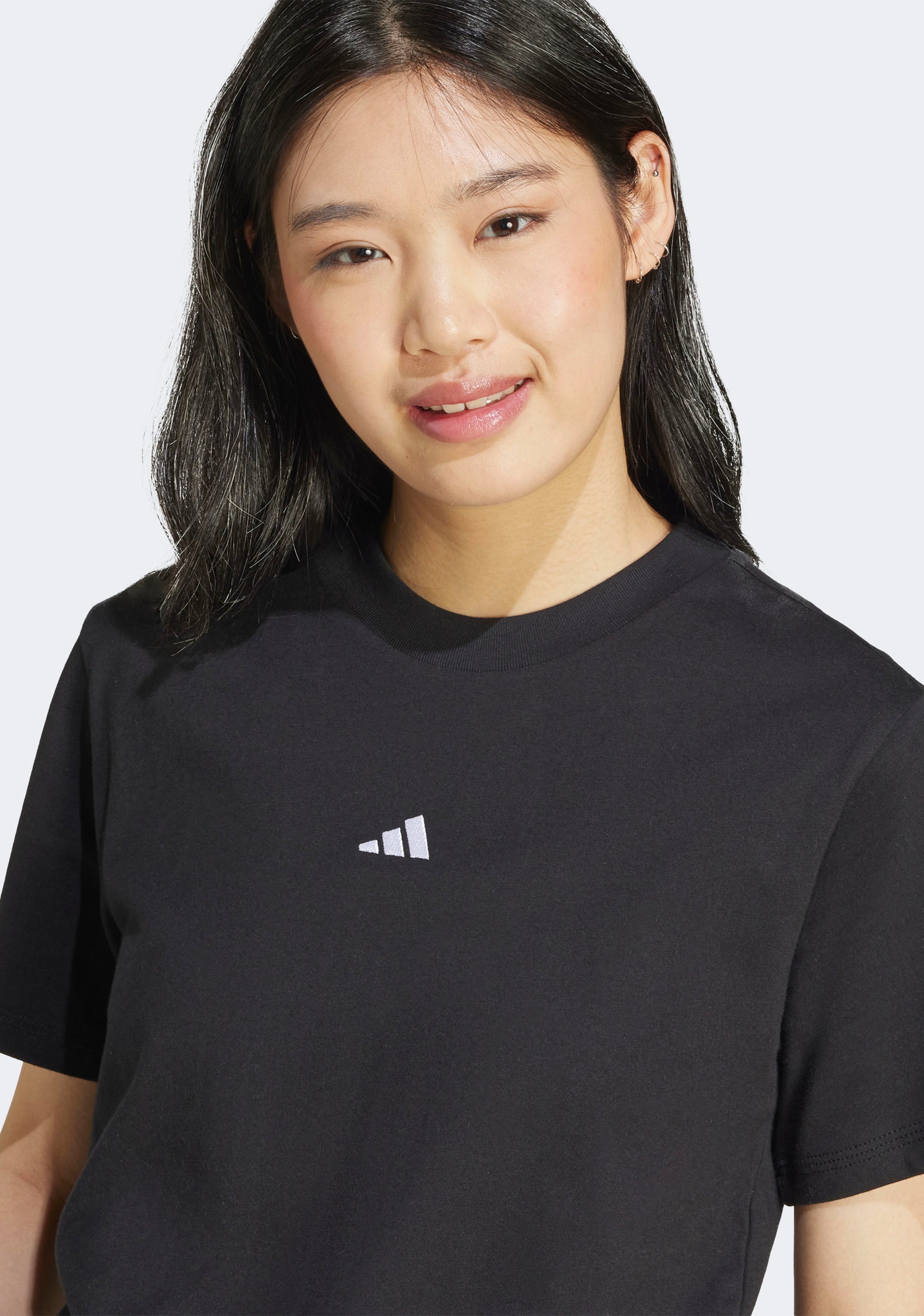 Adidas Women's Essentials Small Logo Cotton Tee