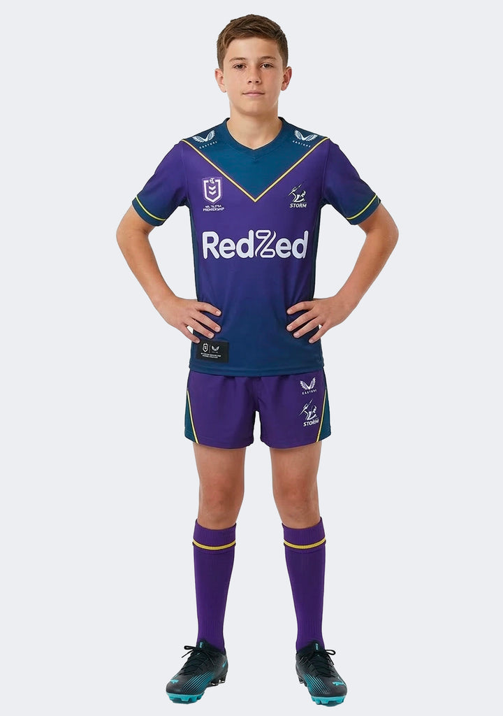 Castore Kids' Melbourne Storm Replica Home Jersey