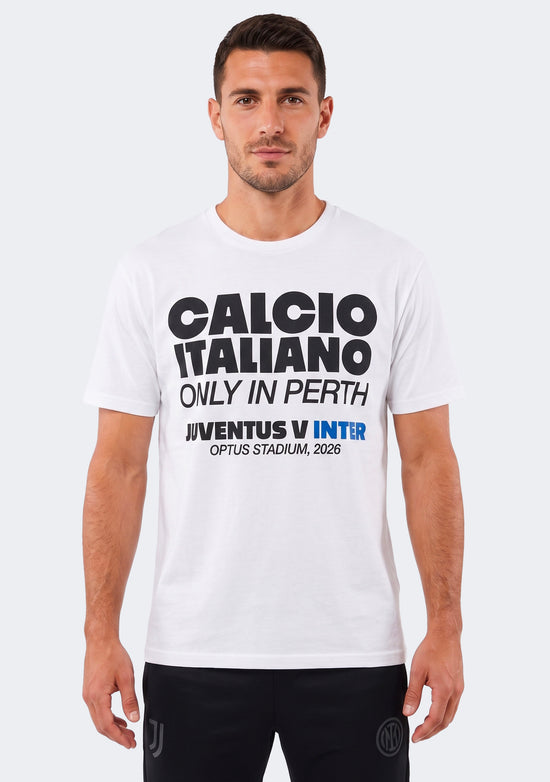 Juventus vs Inter Milan Men's 2026 Perth Event 'Calcio Italiano' Tee