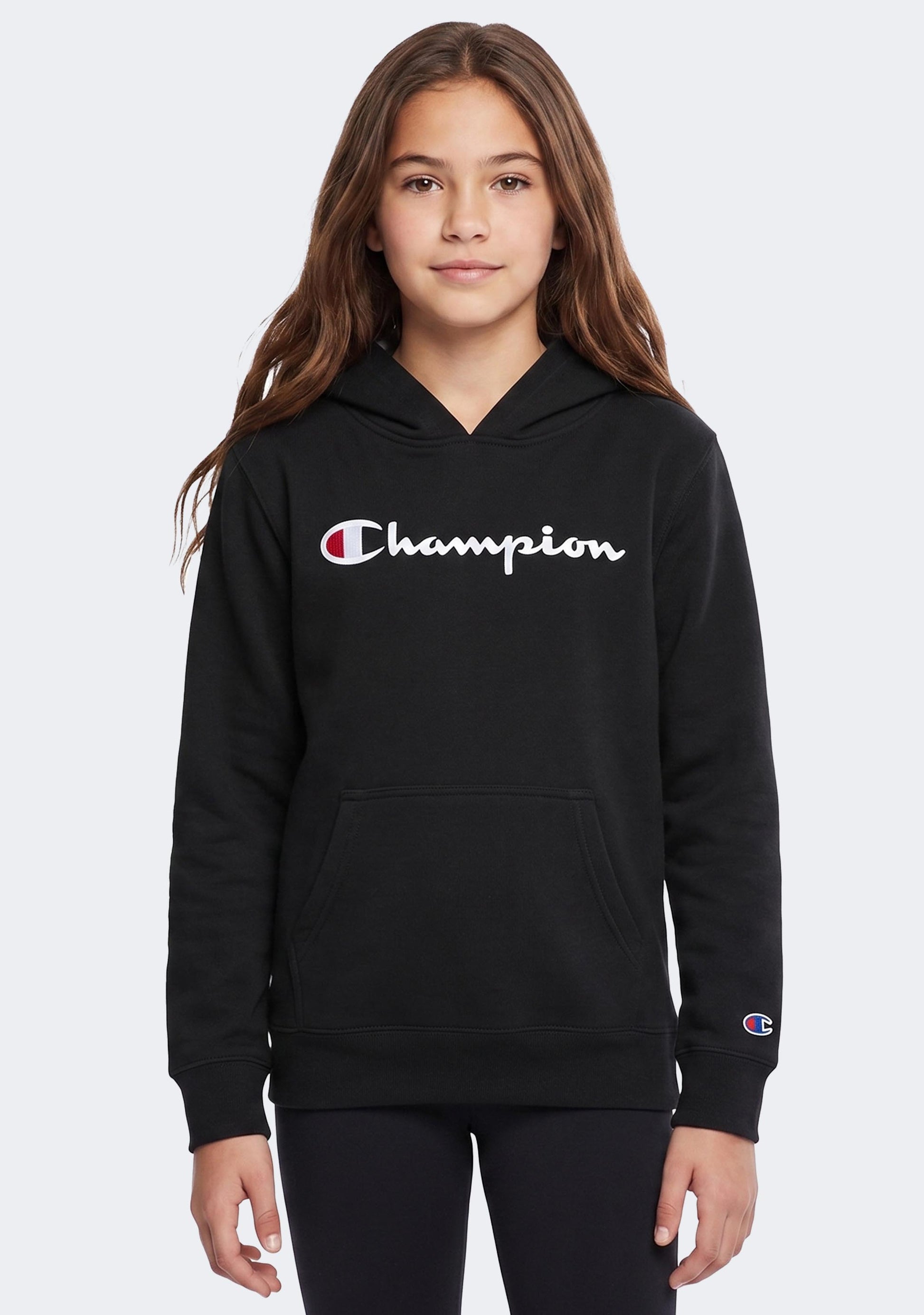 Champion Junior Script Hoodie Black