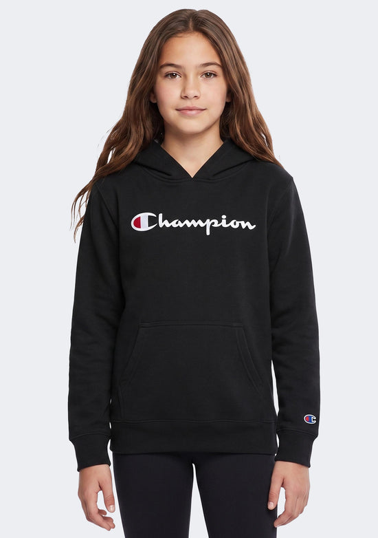 Champion Junior Script Hoodie Black