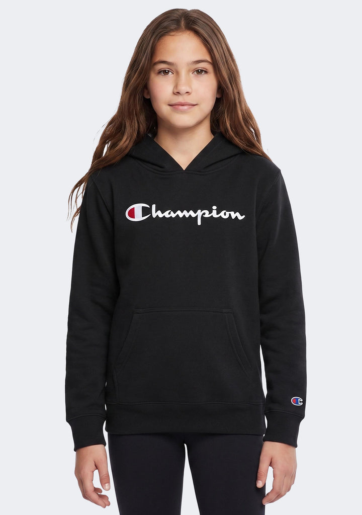 Champion Junior Script Hoodie Black