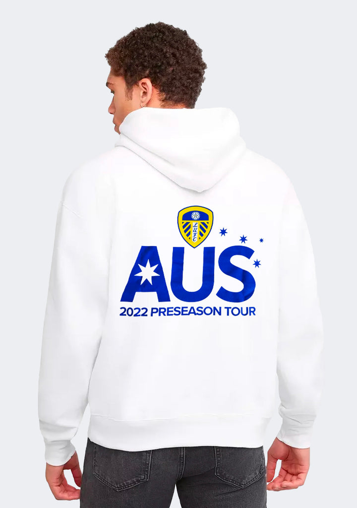 Gildan Adults Leeds United Supporter Hoodie White
