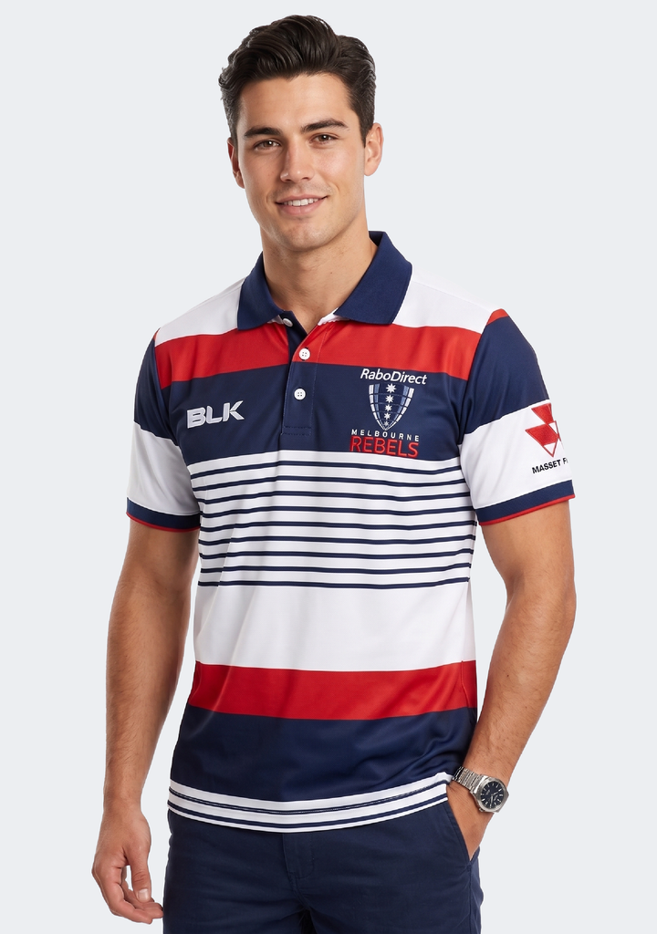 BLK Men's Melbourne Rebels Media Polo 2015