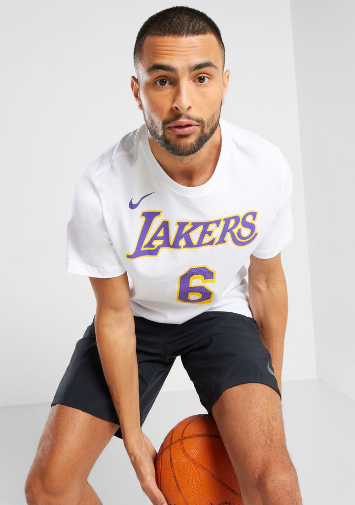 Nike Men’s NBA T-Shirt White LeBron James Lakers