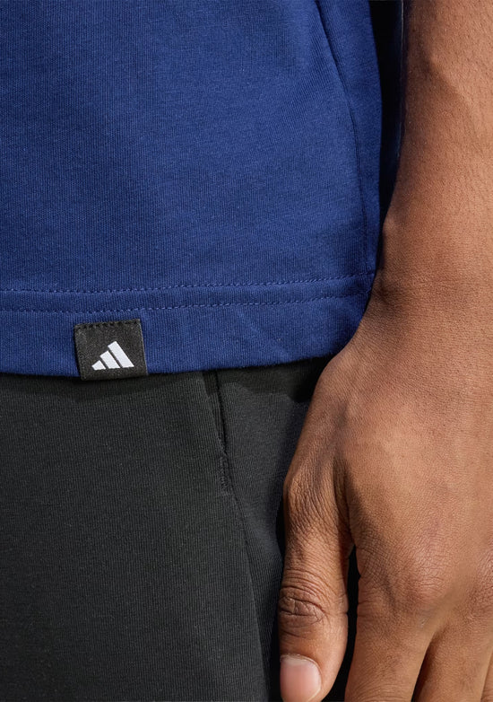 Adidas Men's Essentials Big Linear Jersey Knit T-Shirt Dark Blue