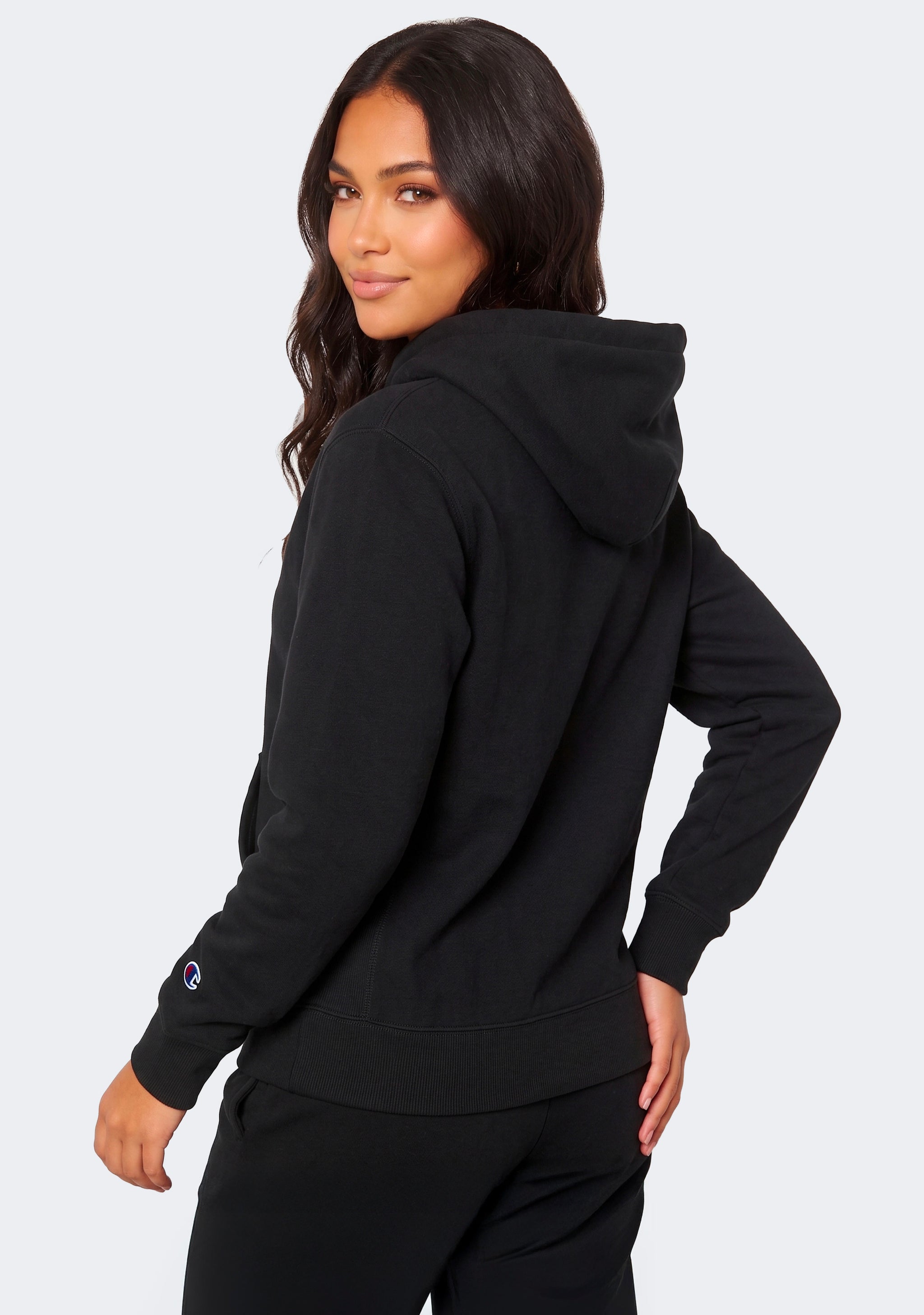Champion Women’s Reverse Weave C Logo Regular Fit Hoodie Black