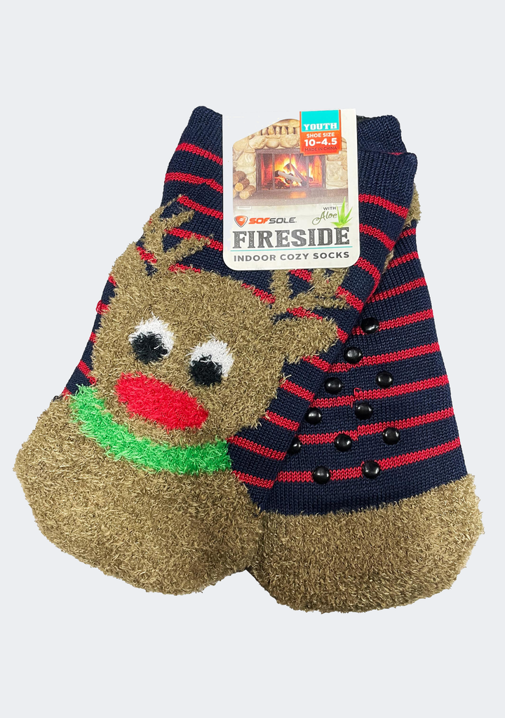 Sofsole Youth Fireside Indoor Cozy Low Cut Socks Reindeer