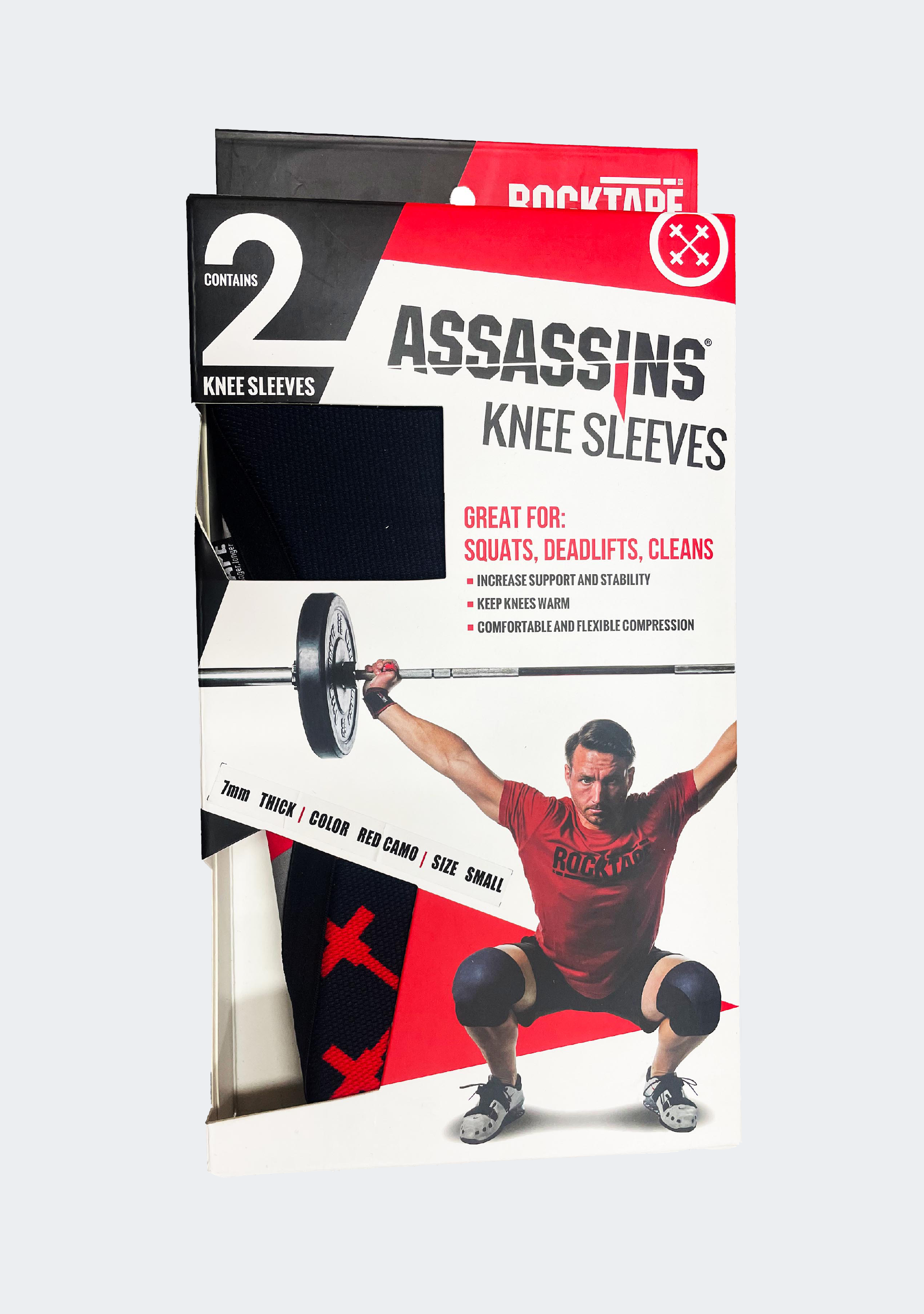 Rocktape Assassins Knee Sleeve 7mm Thick Red Camo