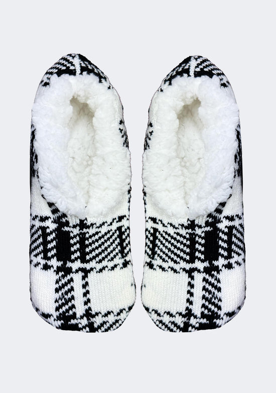 Sofsole Women's Fireside Cozy Slipper Socks White/Black