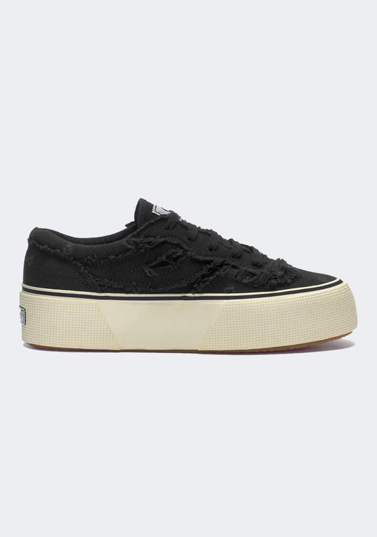 Superga 3041 Revolley Fringed Stone Washed Platform