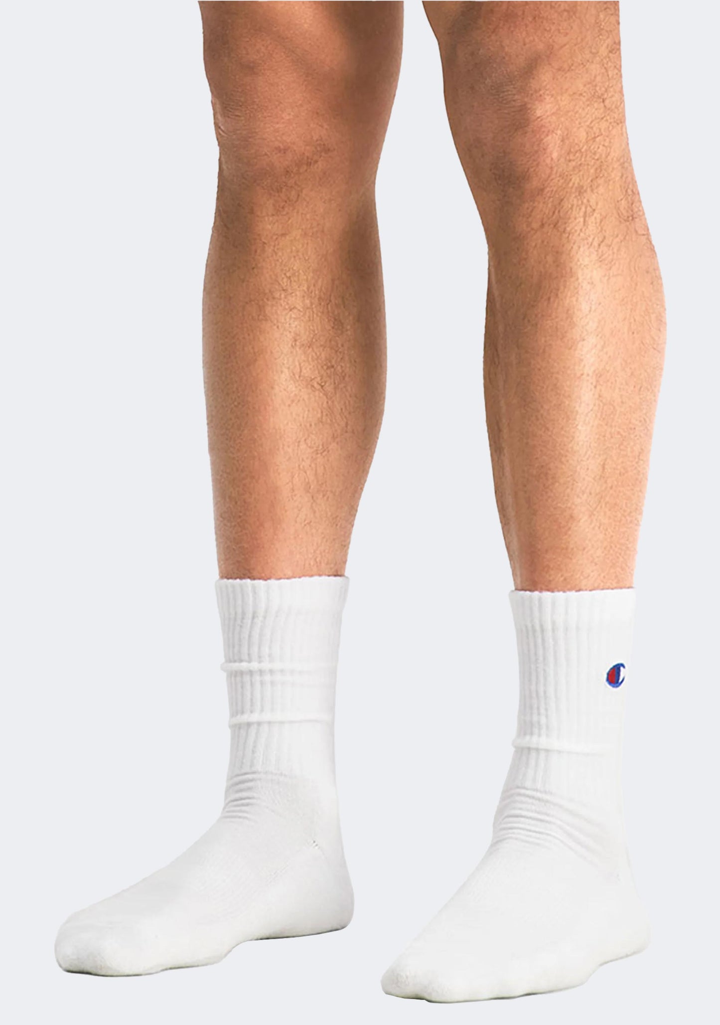 Champion Adults C Logo Crew Socks 3 Pack White