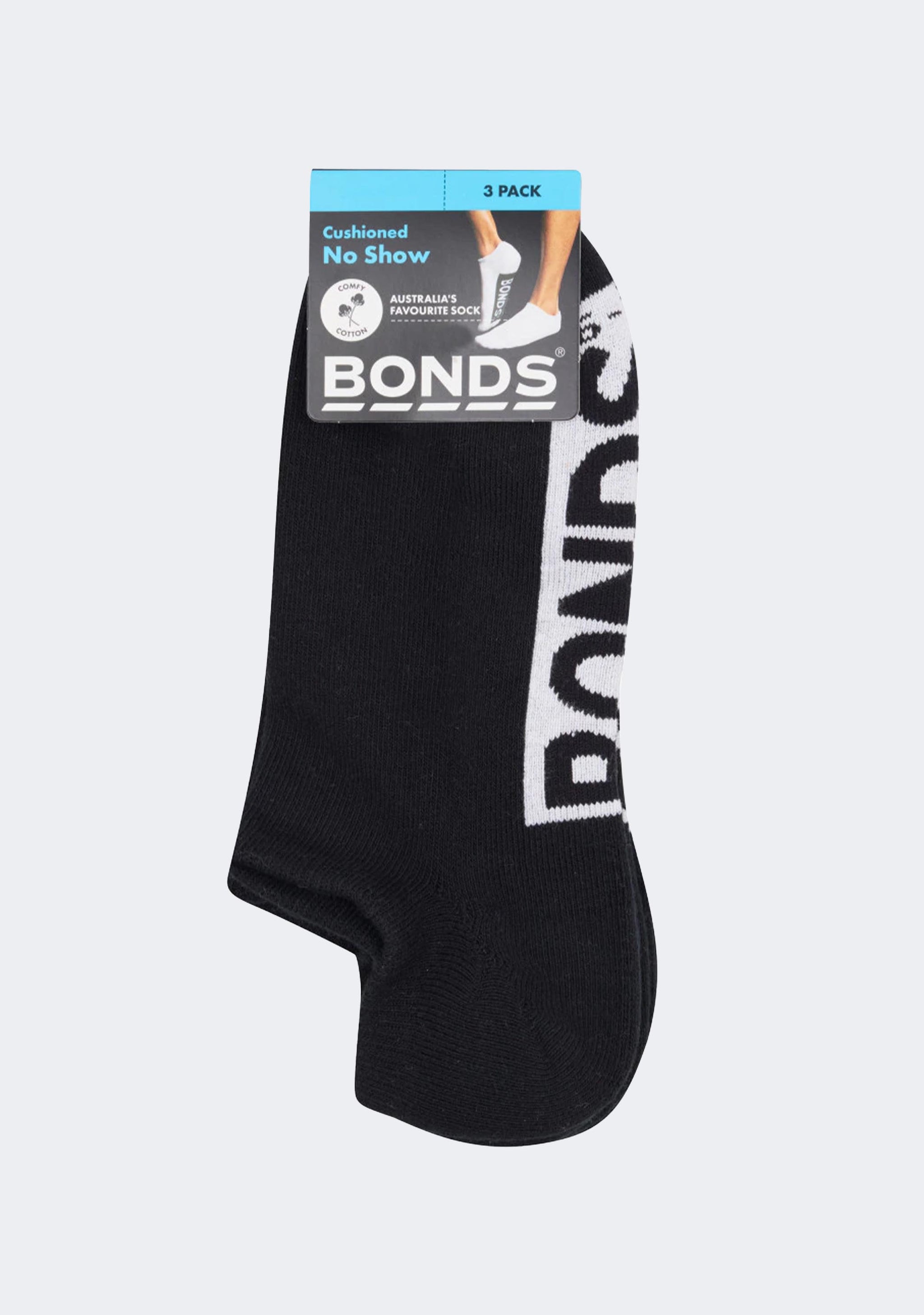 Bonds Men's Cushioned No Show 3 Pack Socks