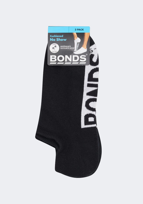 Bonds Men's Cushioned No Show 3 Pack Socks