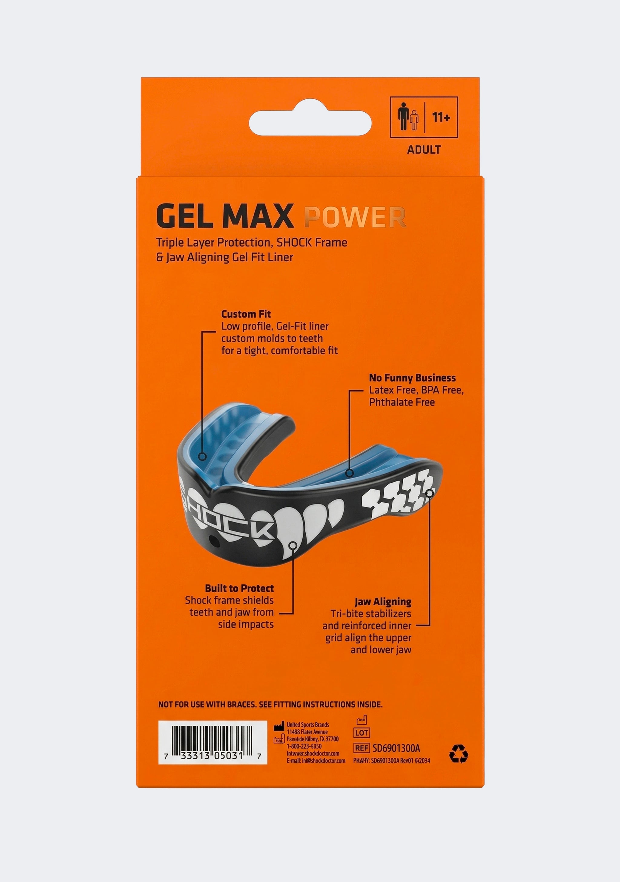 Shock Doctor Adults Gel Max Power Mouthguard