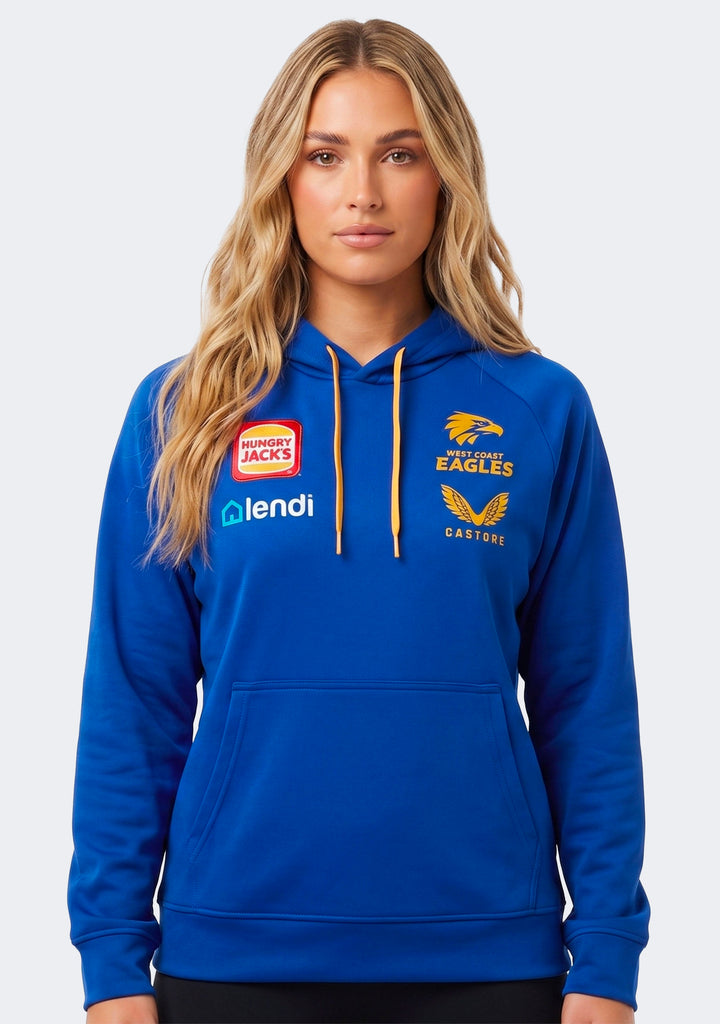 Castore Women's West Coast Eagles Travel Hoodie Blue