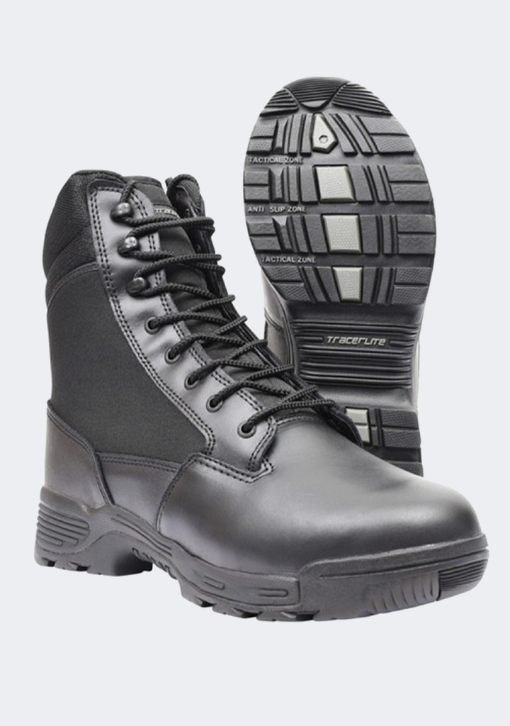 Tracerlite Men’s 8 Inch Leather Cordura Side Zip Boots