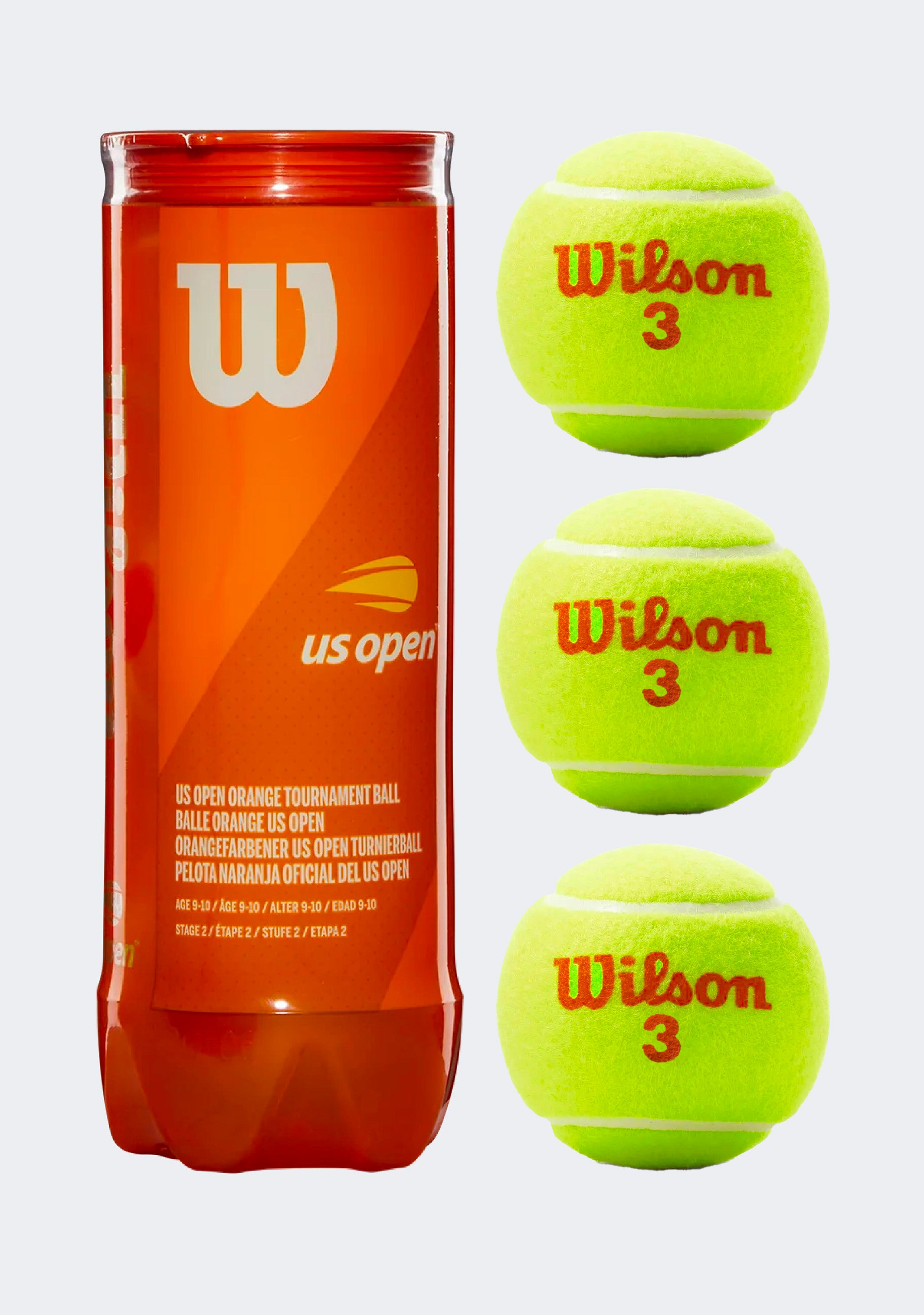 Wilson US Open Orange Tournament Tennis 3-Ball Can
