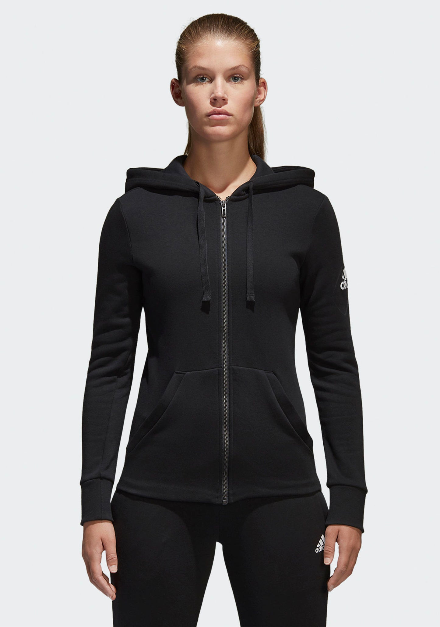 Adidas Womens Essential Solid Full Zip Hoodie
