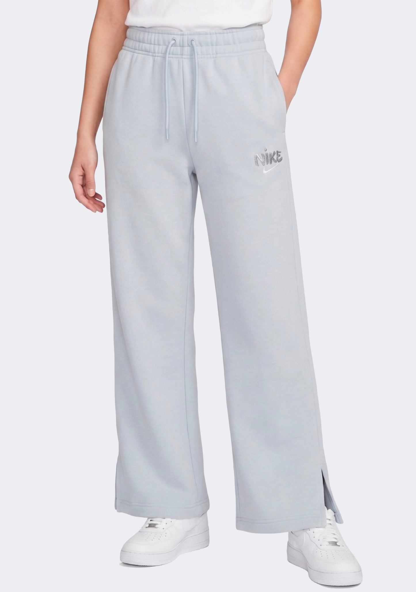 Nike Women's Mid-Rise Fleece Wide-Leg Pants