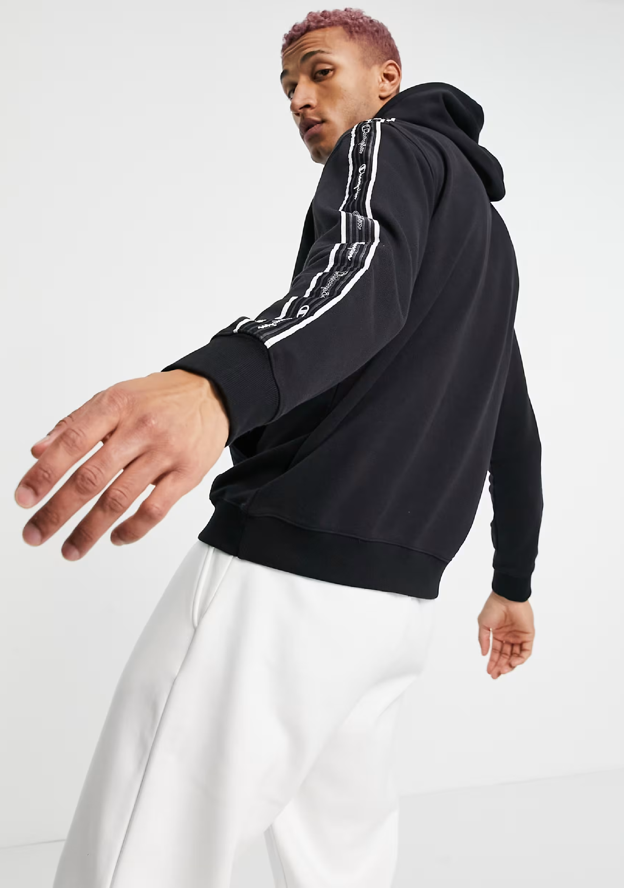 Champion Mens EU Taping Hoodie Black