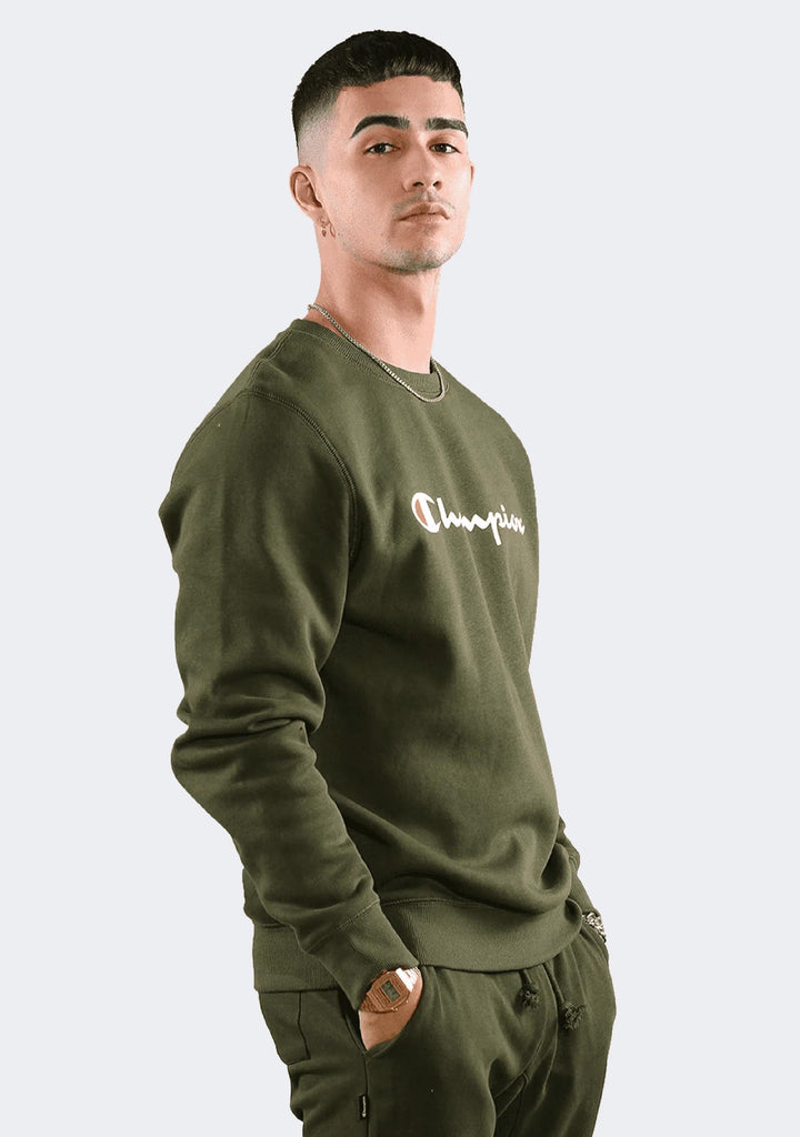Champion Men’s Script Crew Forrest Green