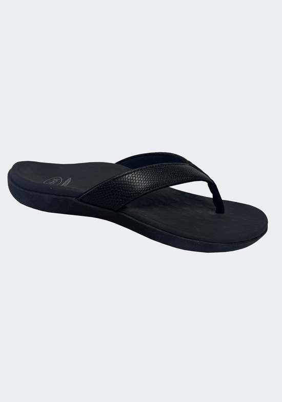 Scholl Orthaheel Women's Sonoma II Sandals in Black Shimmer