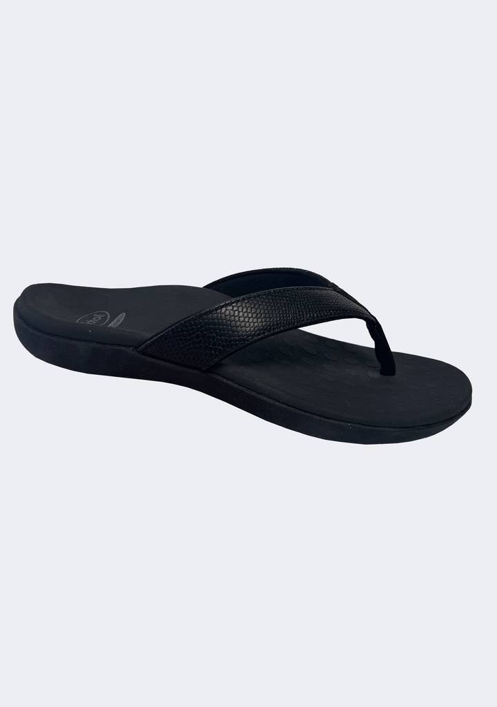 Scholl Orthaheel Women's Sonoma II Sandals in Black Shimmer